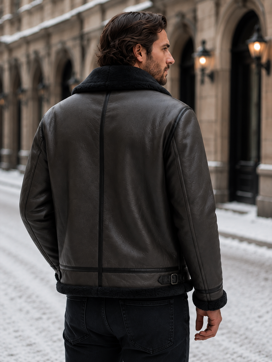 Men’s Fleece-Lined Aviator Jacket