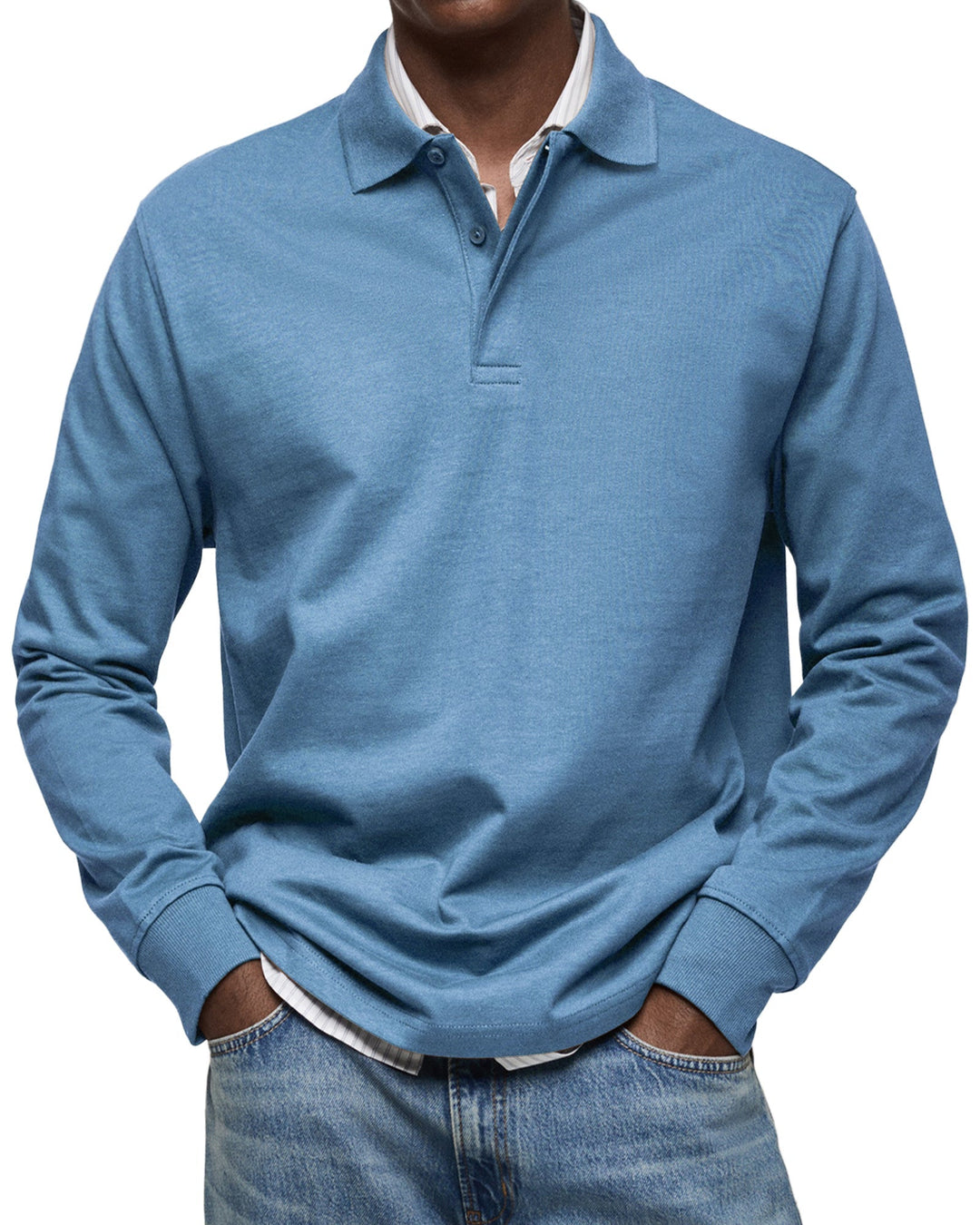 Men’s Long-Sleeve Relaxed Polo Shirt