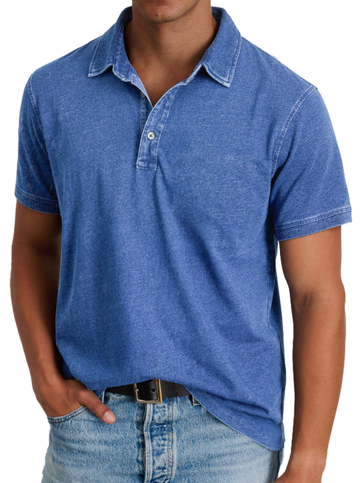 Men’s Vintage-Wash Polo Shirt