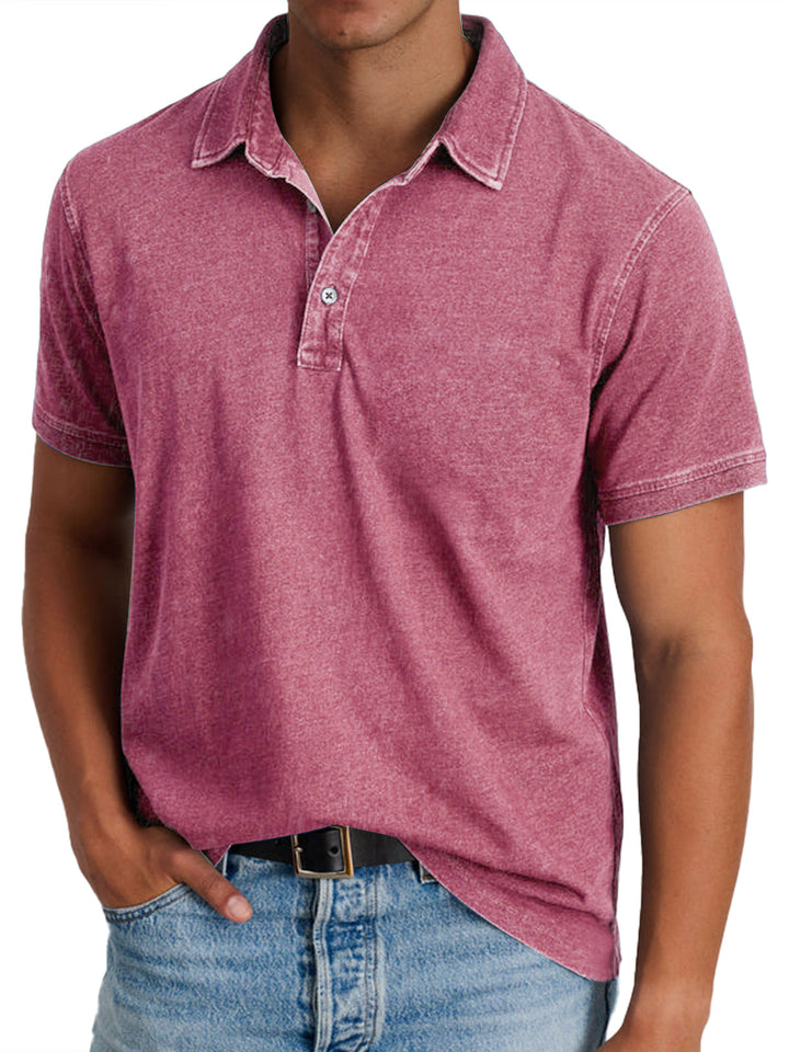 Men’s Vintage-Wash Polo Shirt