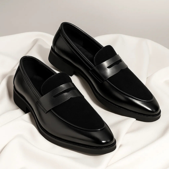 Men’s Leather and Suede Penny Loafers