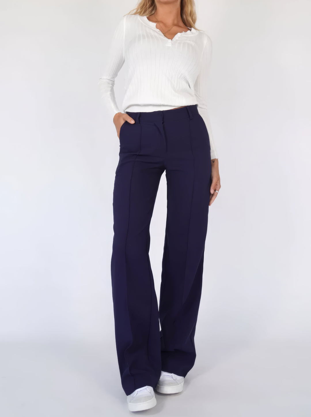 Women’s High-Waisted Styled Wide-Leg Trousers