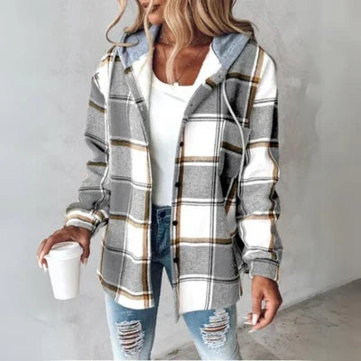 Women’s Checked Hooded Overshirt