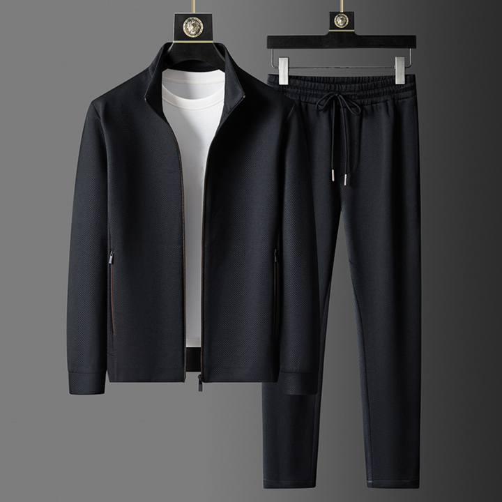 Men’s Textured Zip-Up Tracksuit