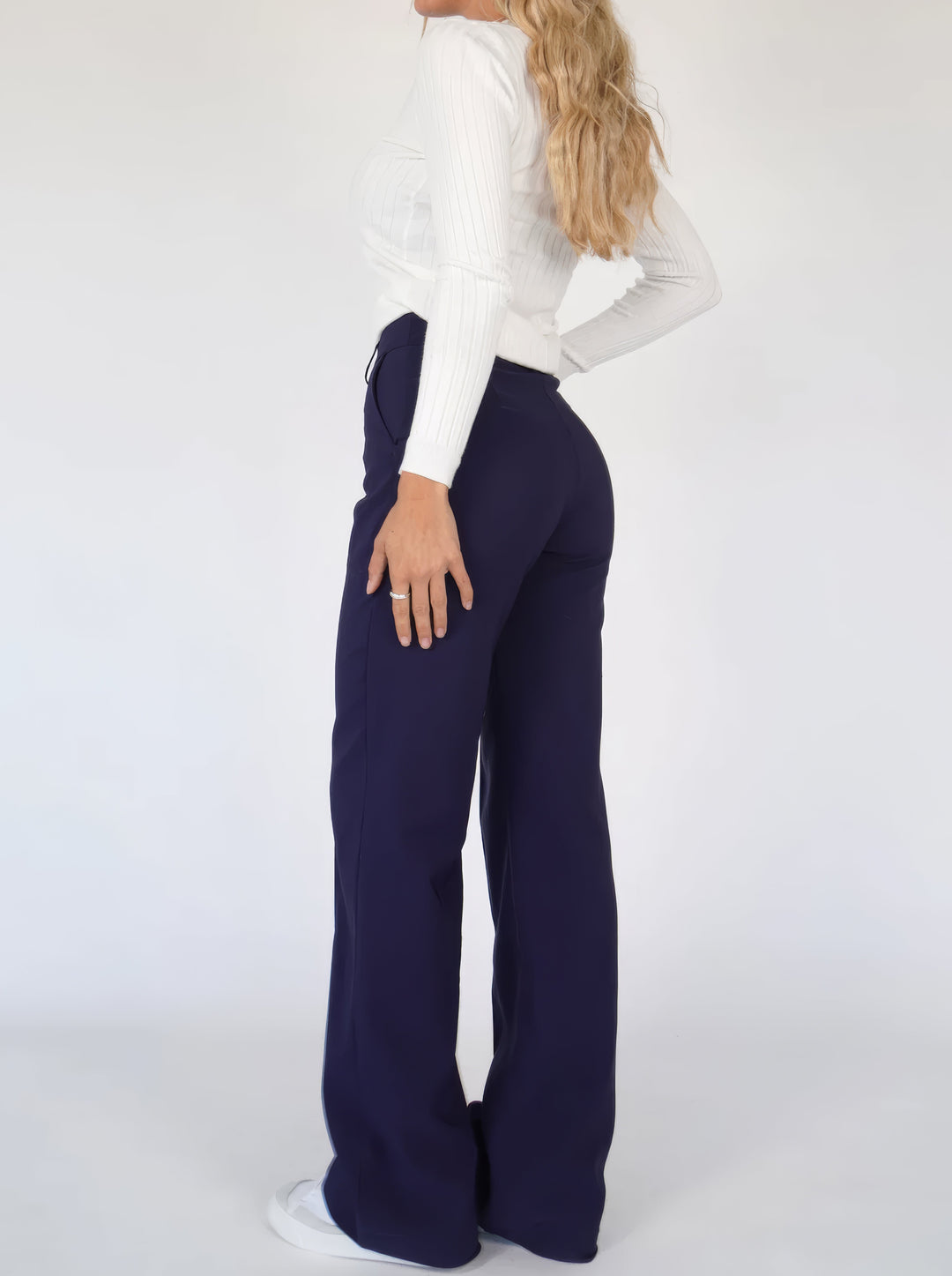 Women’s High-Waisted Styled Wide-Leg Trousers