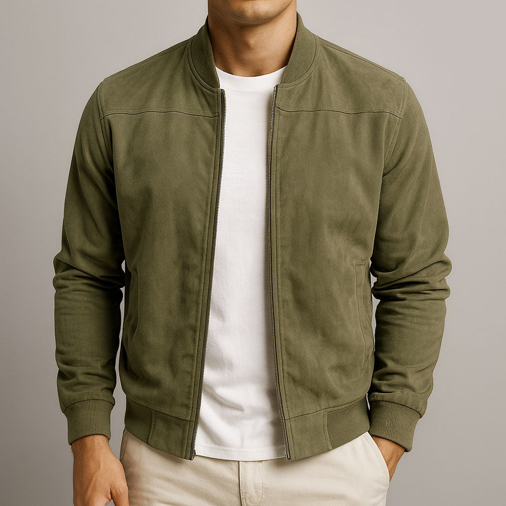 Men’s Suede Bomber Jacket