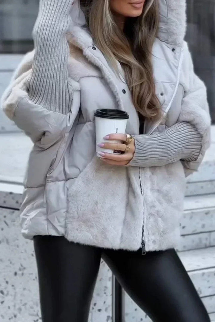 Women’s Faux-Fur Panelled Puffer Jacket