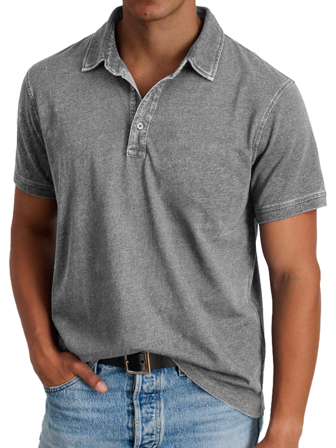 Men’s Vintage-Wash Polo Shirt