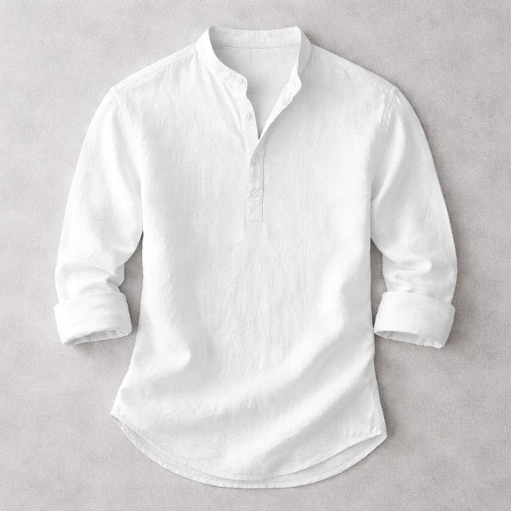 Men’s Cotton-Linen Henley Shirt