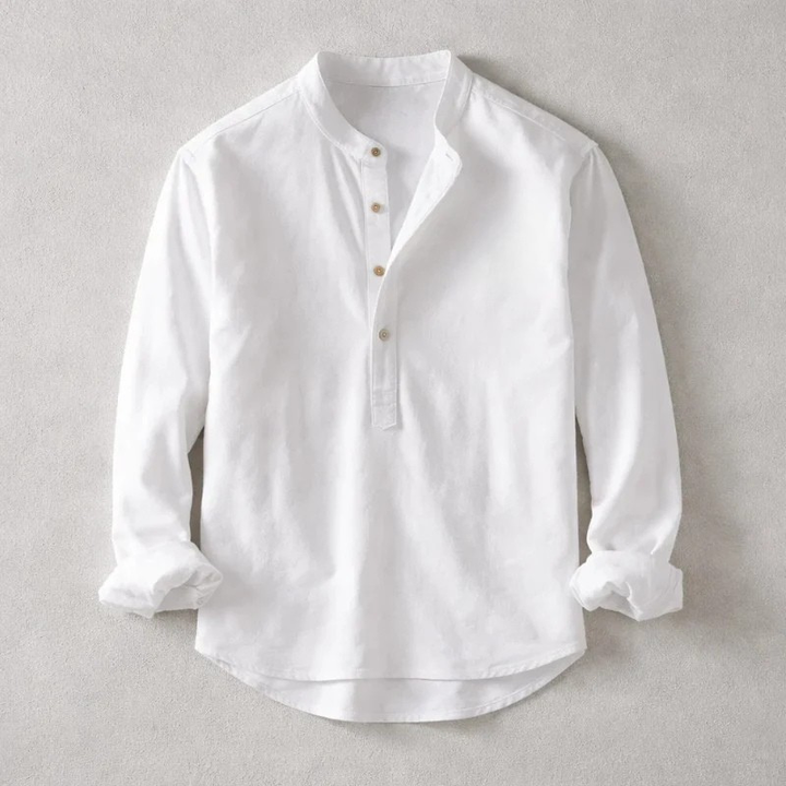 Men’s Linen Henley Shirt