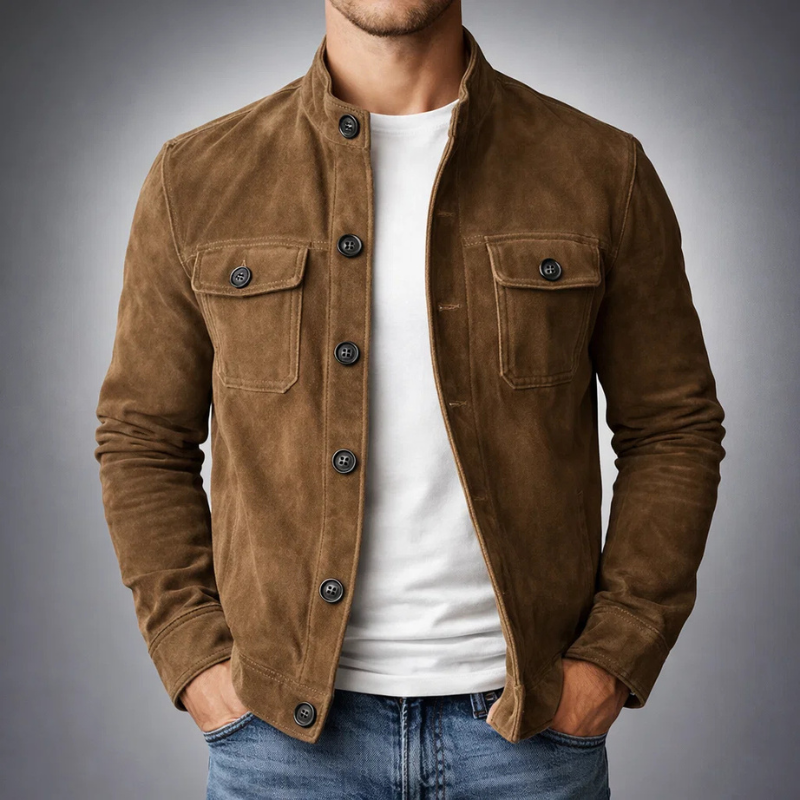 Men’s Button Up Suede Jacket