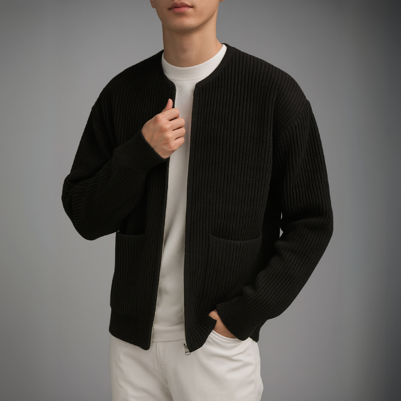 Men’s Ribbed Full-Zip Cardigan