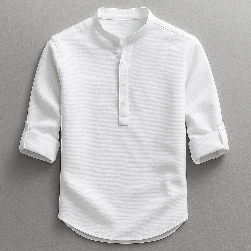 Men’s Textured Henley Shirt