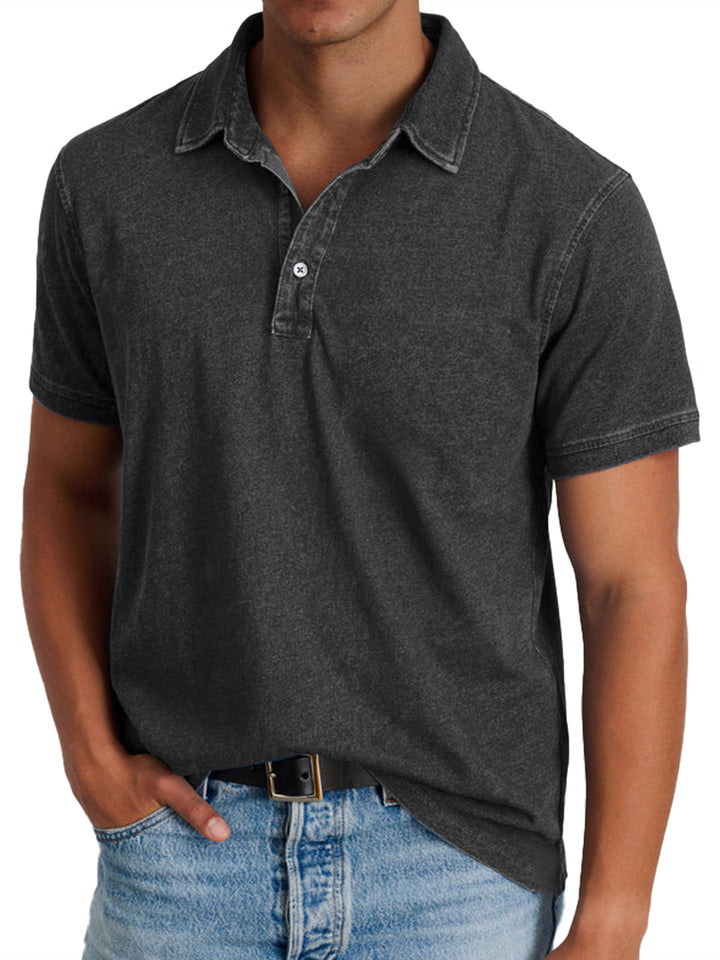 Men’s Vintage-Wash Polo Shirt