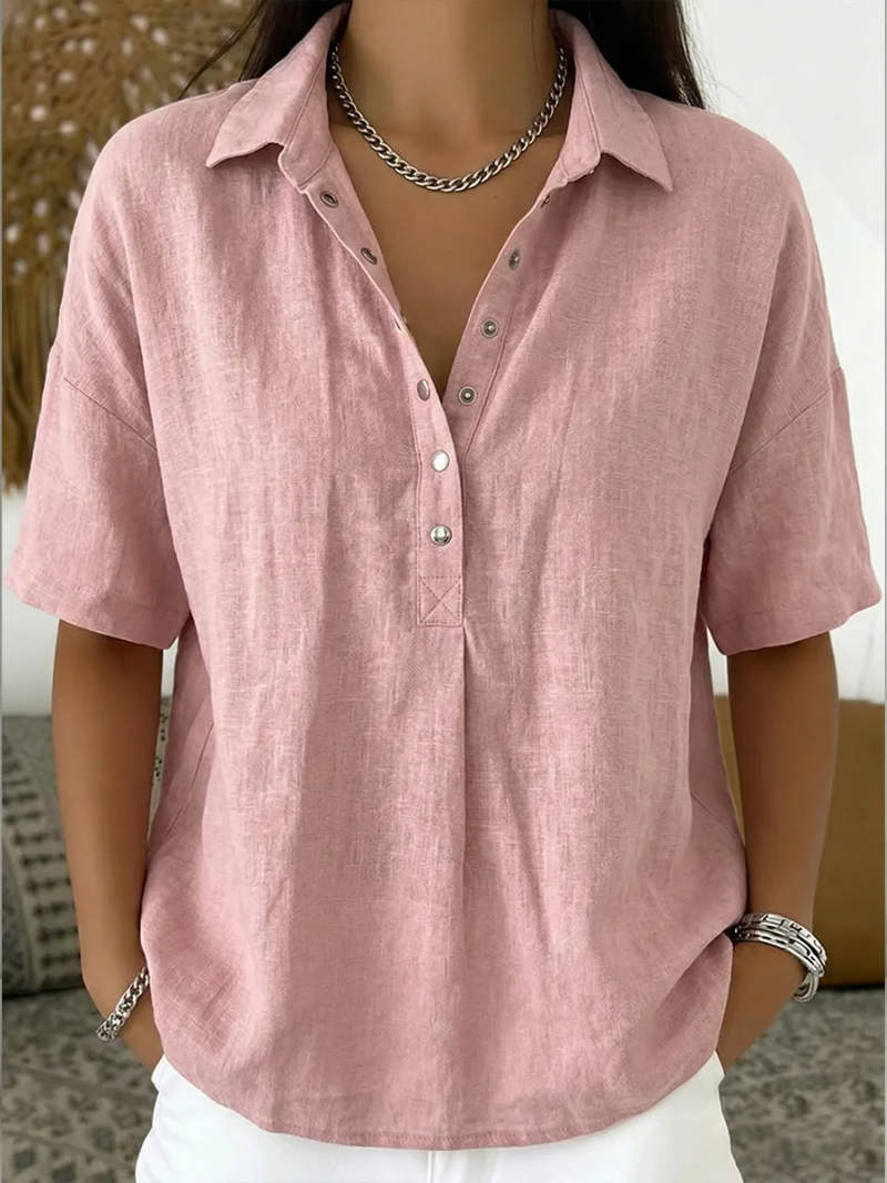 Women’s Button-Up Short-Sleeve Blouse