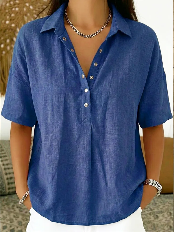 Women’s Button-Up Short-Sleeve Blouse