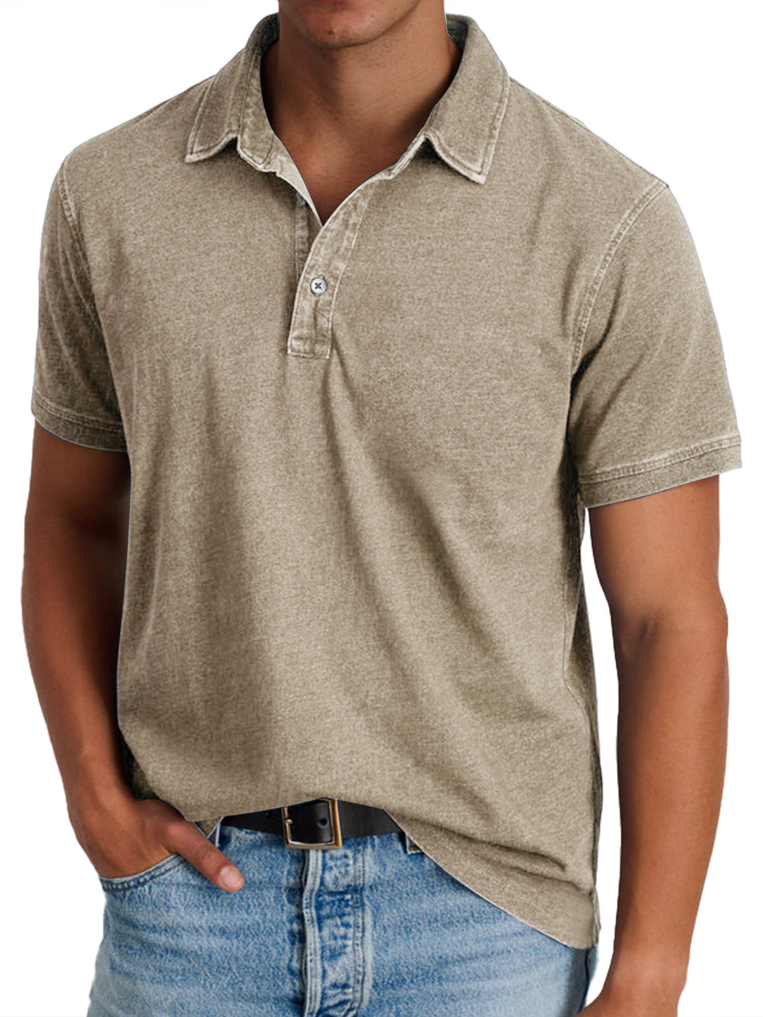 Men’s Vintage-Wash Polo Shirt