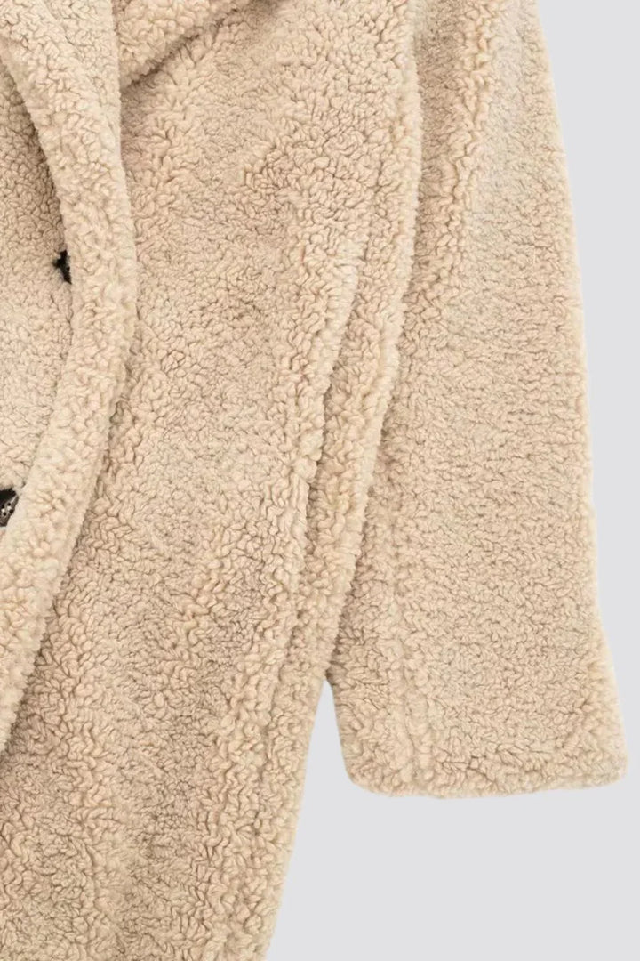 Women’s Longline Double-Breasted Teddy Coat