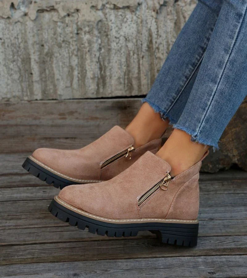 Women’s Side-Zip Chunky Ankle Boots