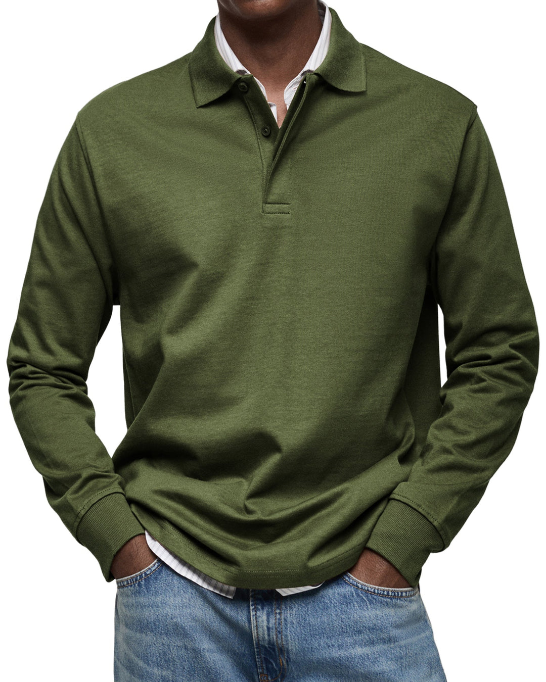 Men’s Long-Sleeve Relaxed Polo Shirt