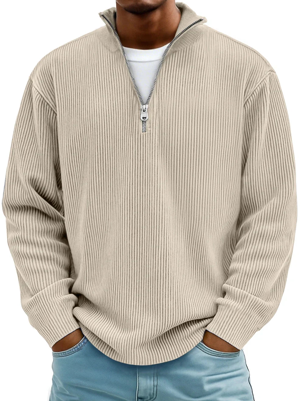 Men’s Textured Half-Zip Jumper