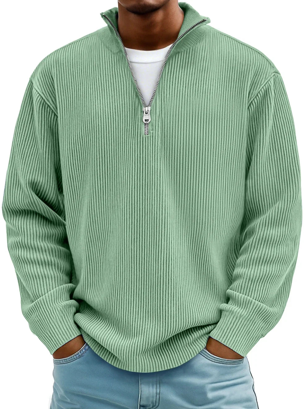 Men’s Textured Half-Zip Jumper