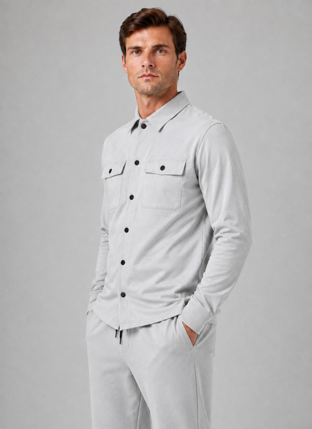 Men’s Smart-Casual Overshirt & Trouser Set