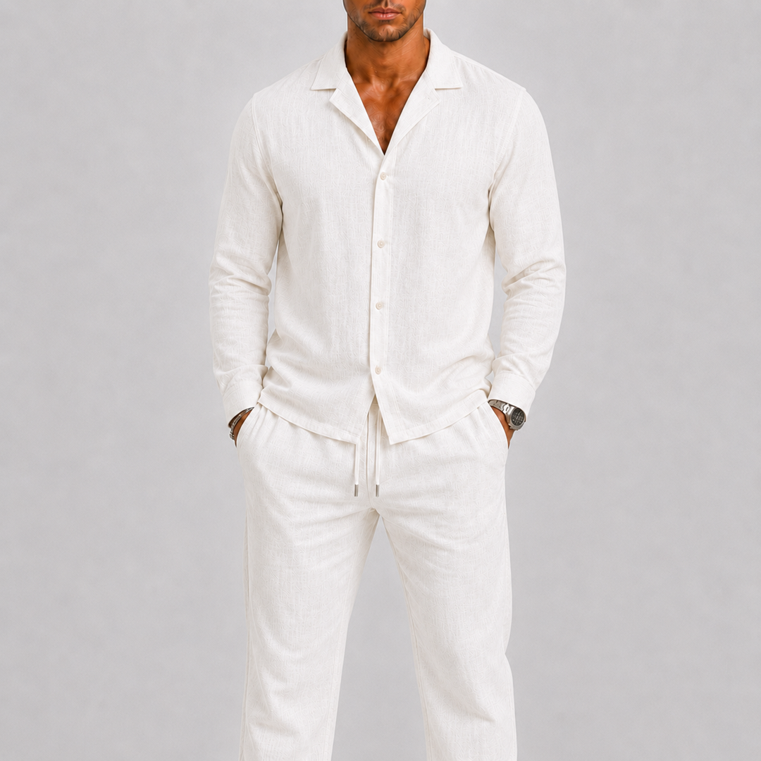 Men’s Linen-Blend Shirt & Trouser Set