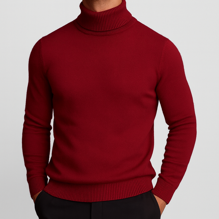 Men’s Classic Roll-Neck Knitted Jumper