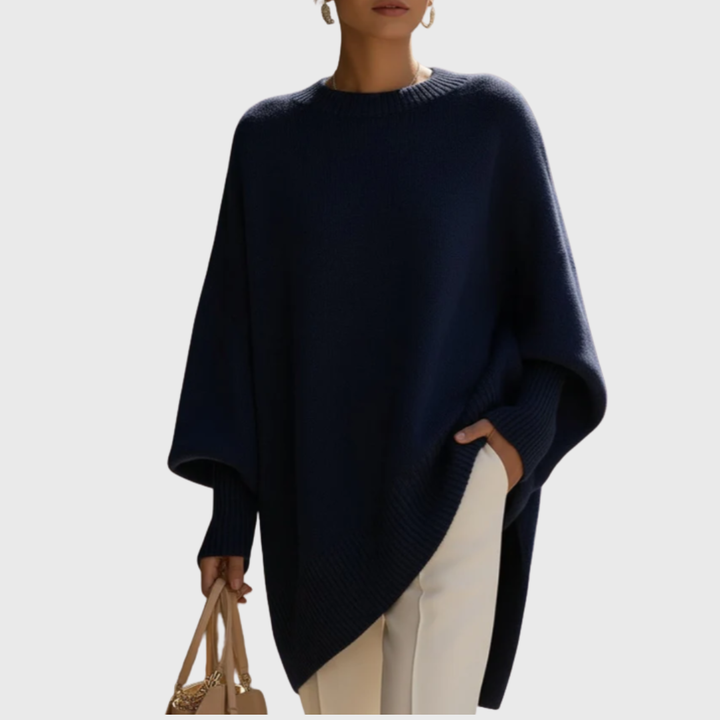 Women’s Oversized Knitted Poncho Jumper