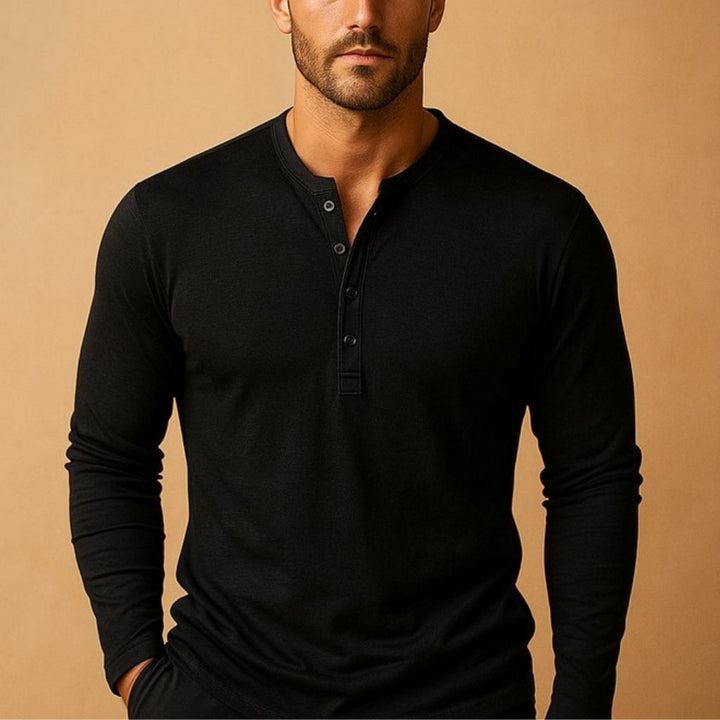 Men’s Long-Sleeve Henley Top