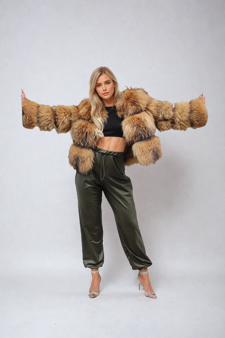 Women’s Striped Faux-Fur Jacket