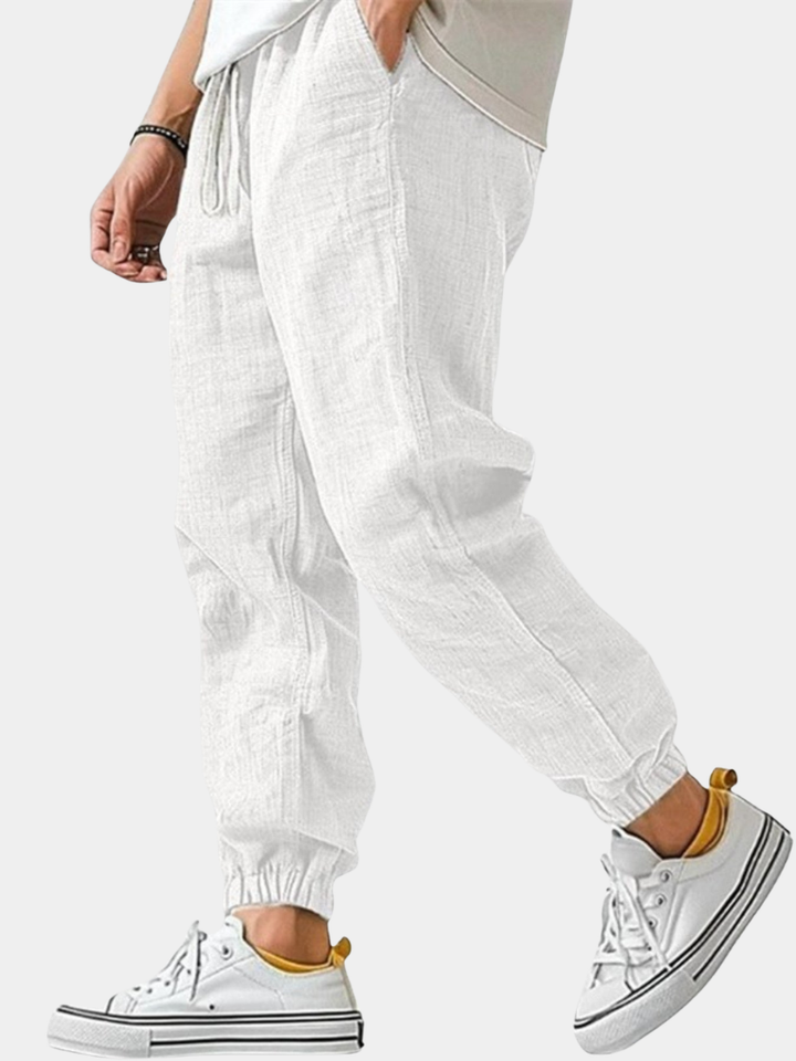Men’s Linen-Blend Drawstring Joggers