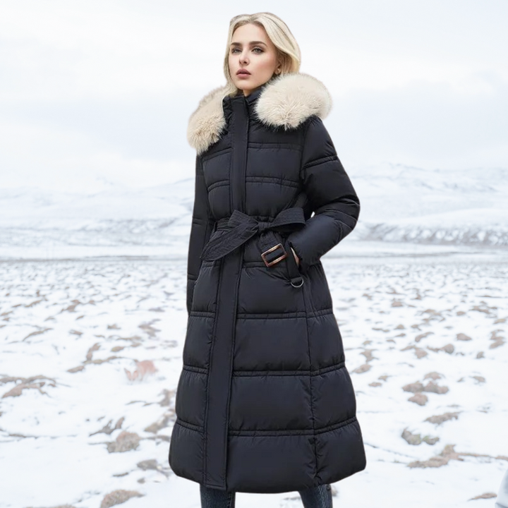 Women’s Longline Faux-Fur Hooded Puffer Coat