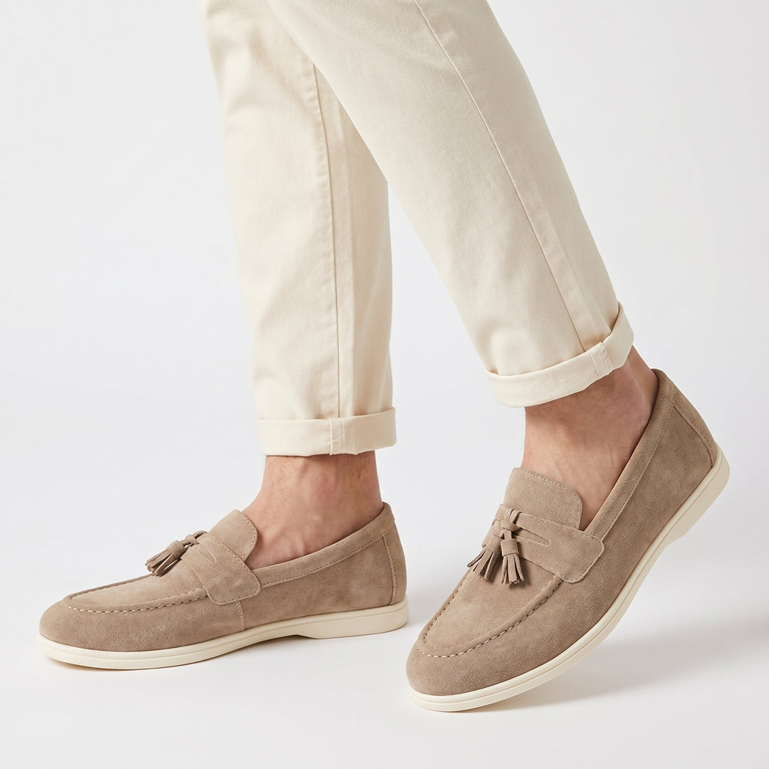 Men’s Beige Suede Loafers – Emiliano