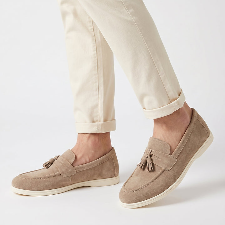 Men’s Beige Suede Loafers – Emiliano