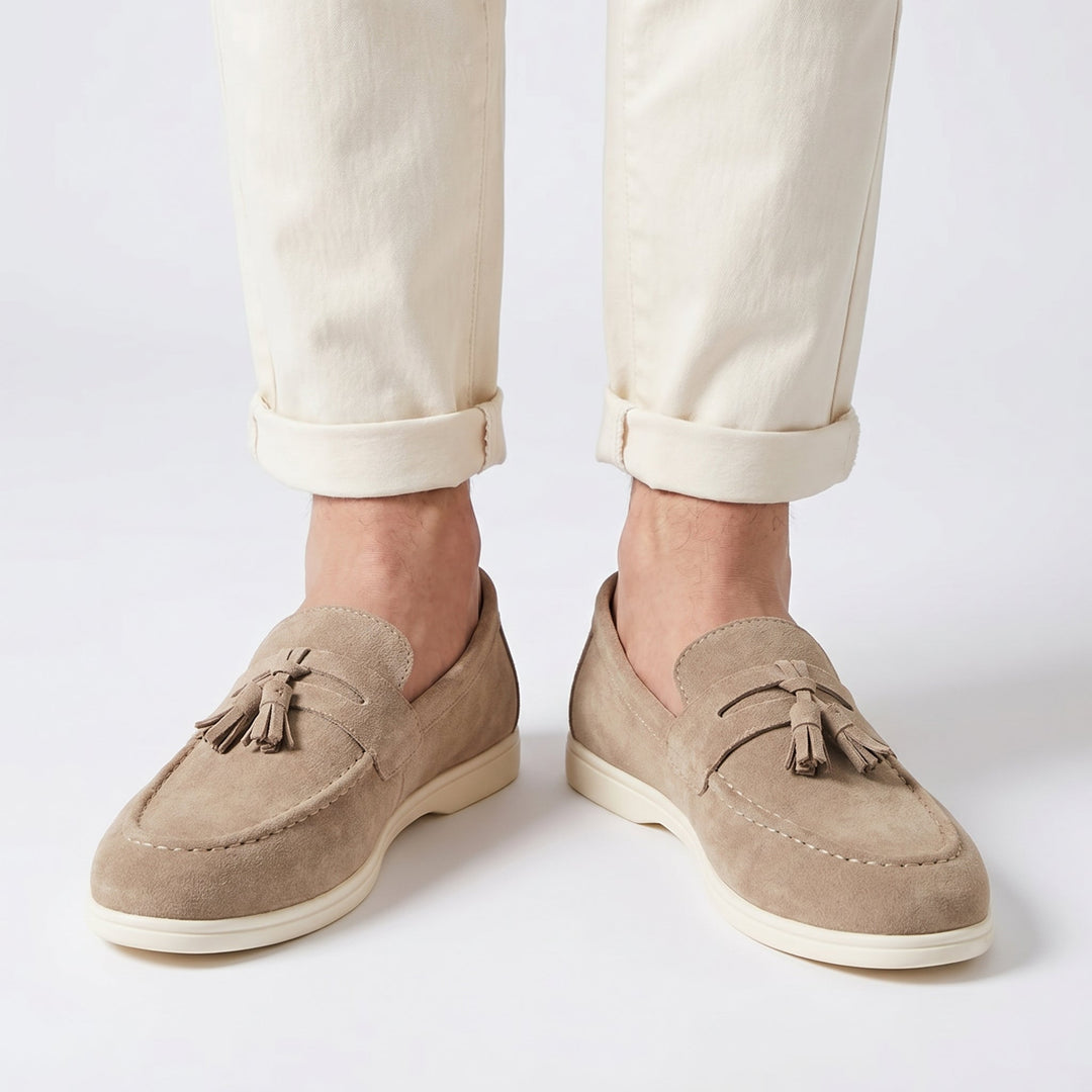 Men’s Beige Suede Loafers – Emiliano