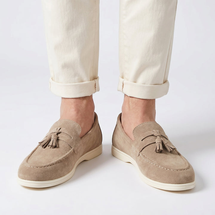 Men’s Beige Suede Loafers – Emiliano