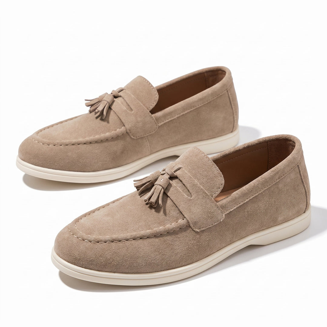 Men’s Beige Suede Loafers – Emiliano