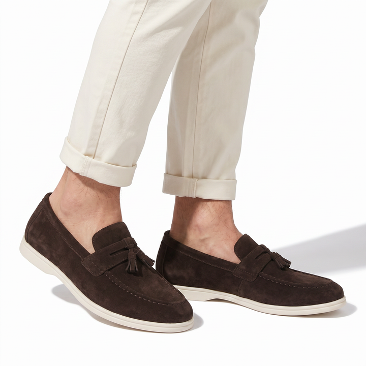 Men’s Coffee Suede Loafers – Emiliano