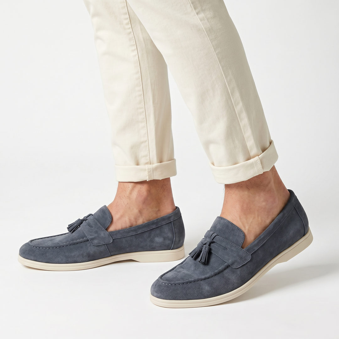 Men’s Grey Suede Loafers – Emiliano