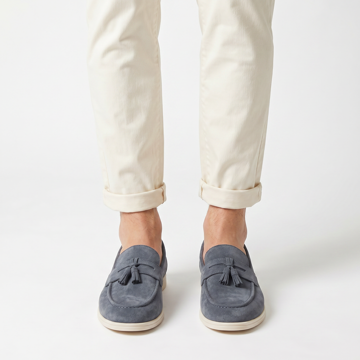 Men’s Grey Suede Loafers – Emiliano