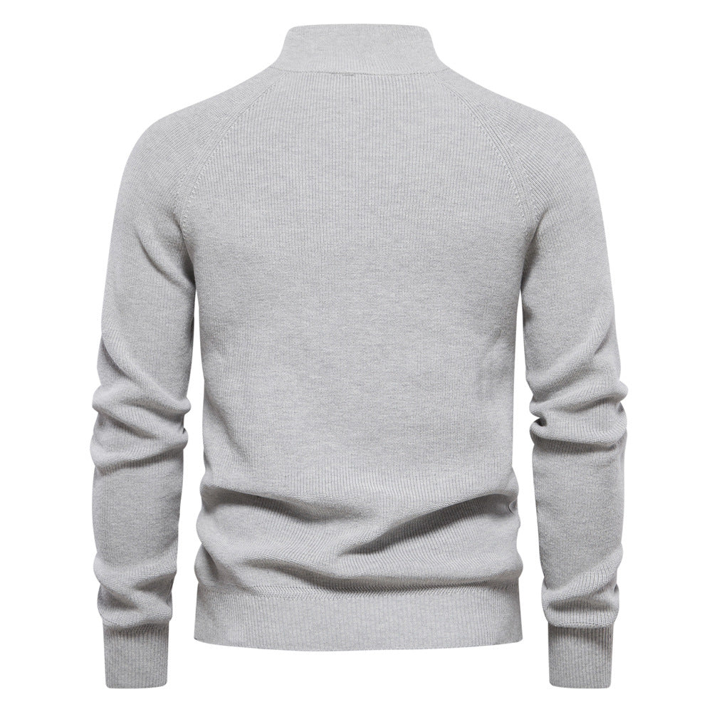 Men’s Ribbed Detail Quarter-Zip Jumper
