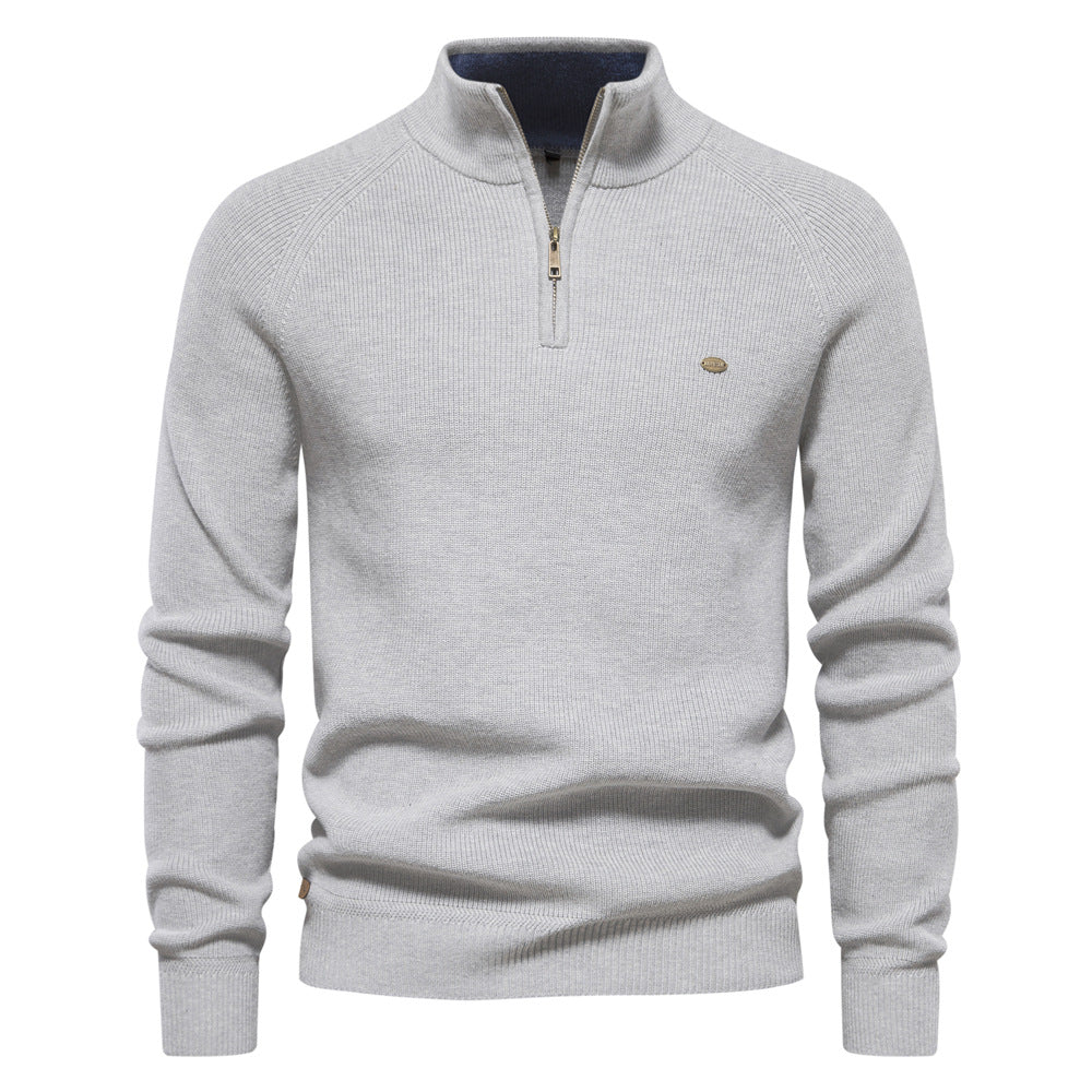 Men’s Ribbed Detail Quarter-Zip Jumper