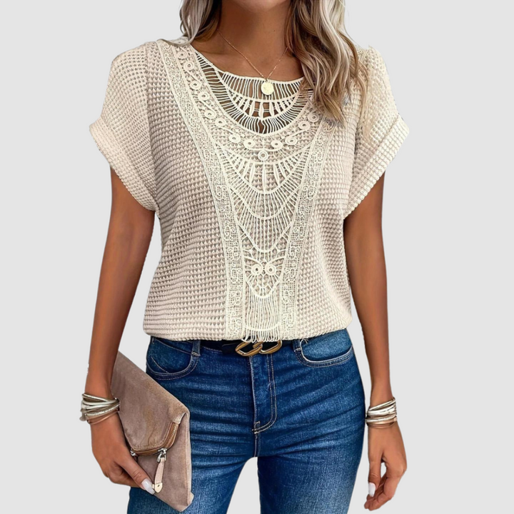 Women’s Crochet Short-Sleeve Top
