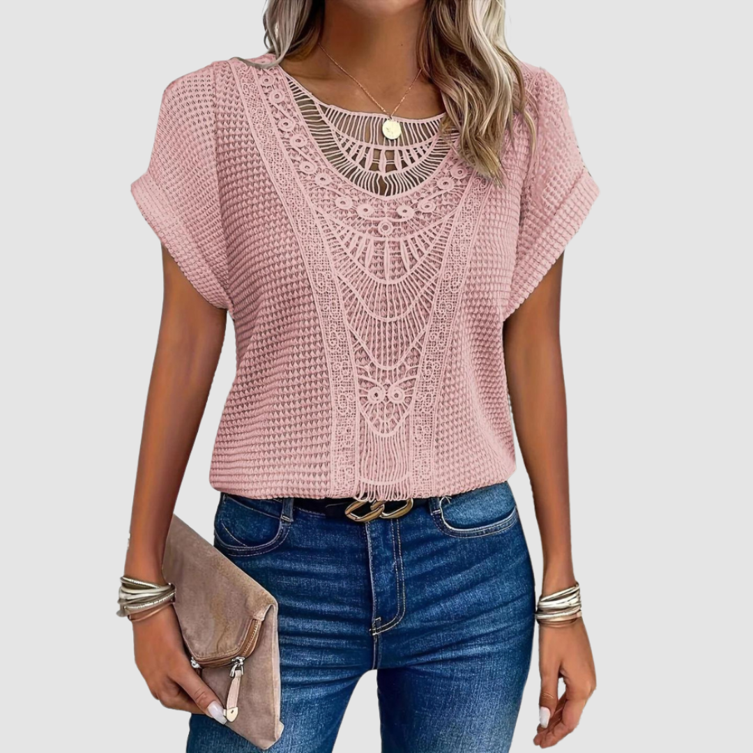 Women’s Crochet Short-Sleeve Top