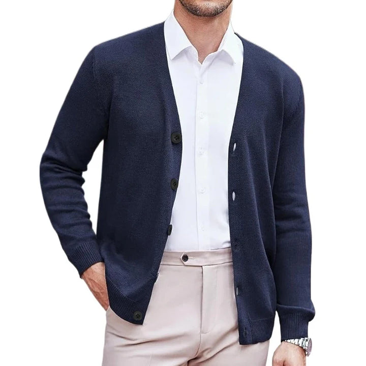 Men’s V-Neck Button-Up Knitted Cardigan