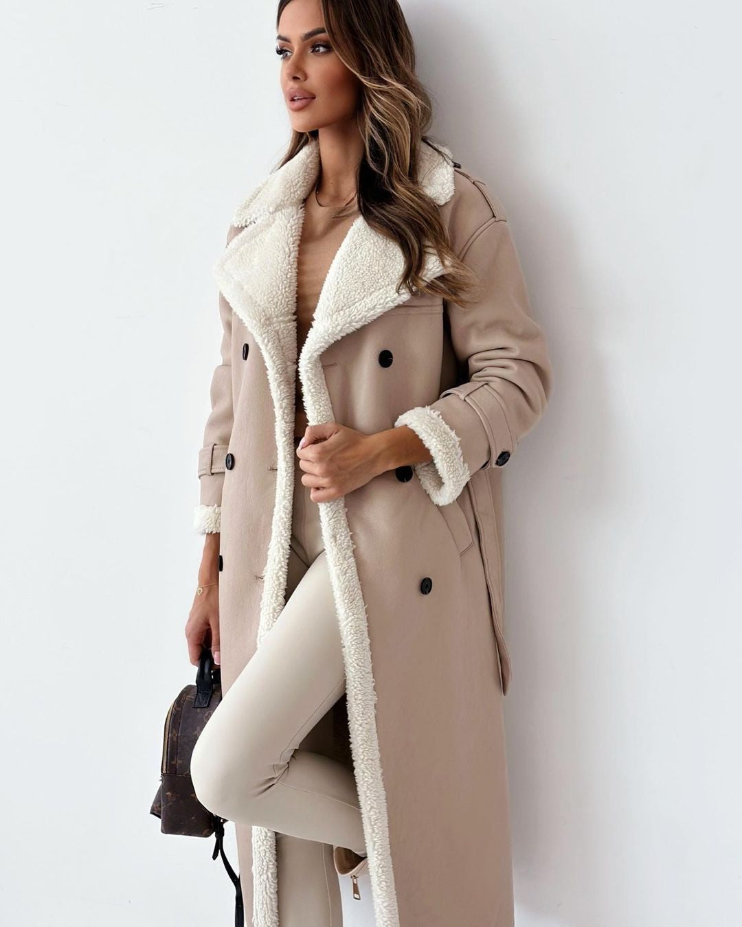 Women’s Longline Borg-Lined Coat