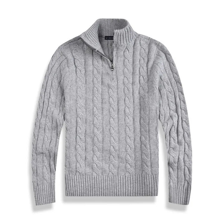 Men’s Cable-Knit Quarter-Zip Jumper