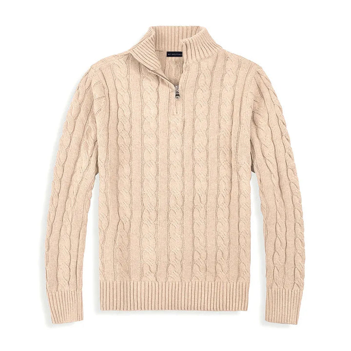 Men’s Cable-Knit Quarter-Zip Jumper
